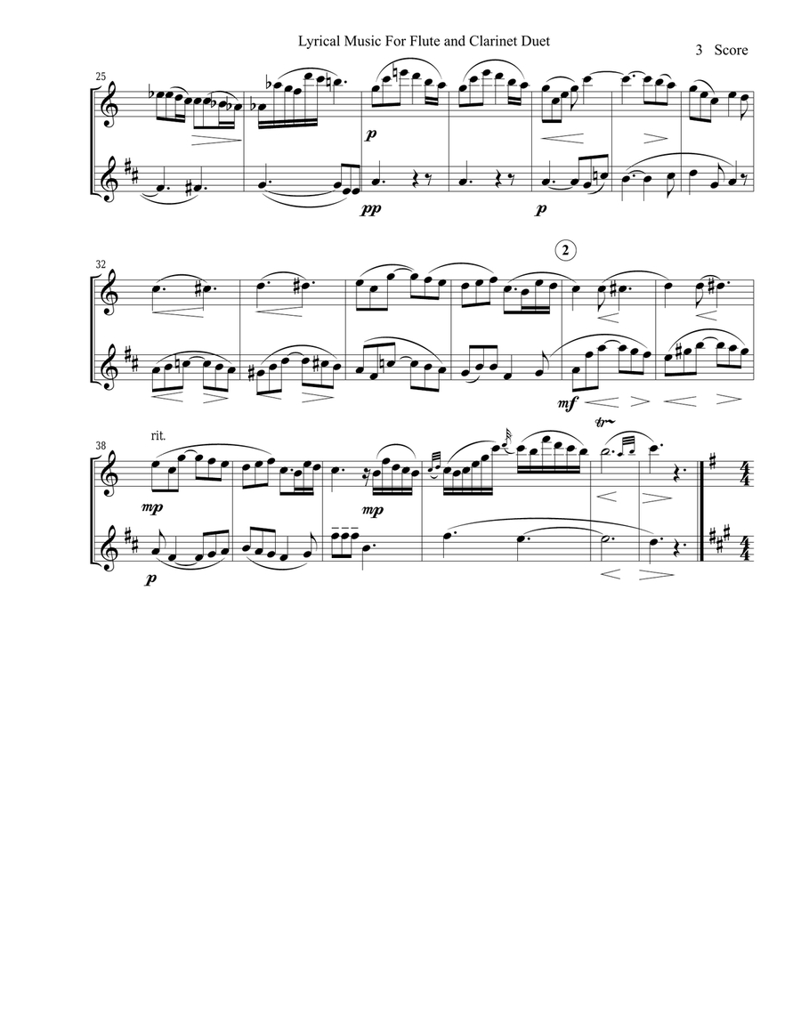 Lyrical Music for Flute and Clarinet Duet Woodwind Duet scores gallery preview page 5