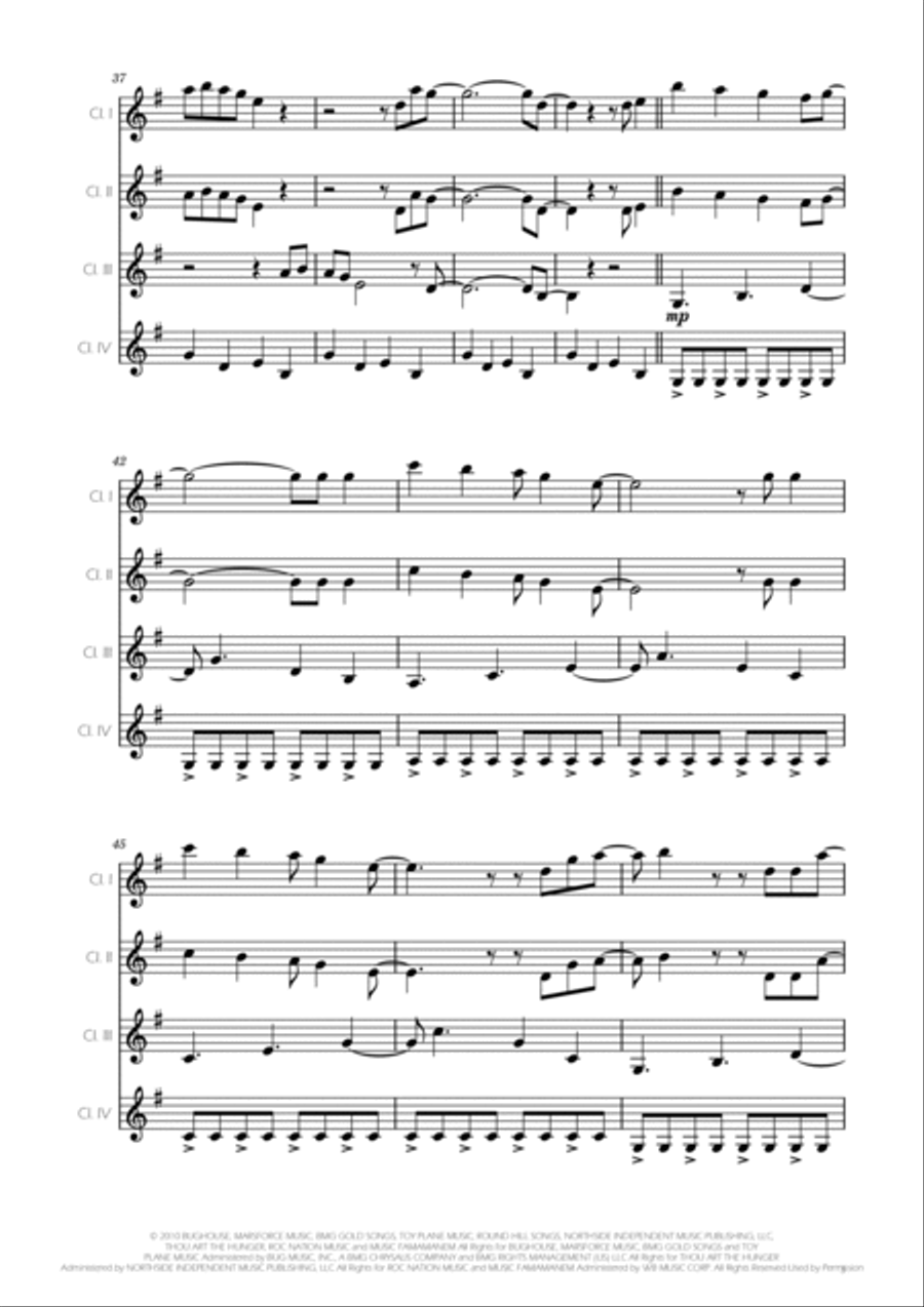 Marry You Clarinet Quartet scores gallery preview page 3