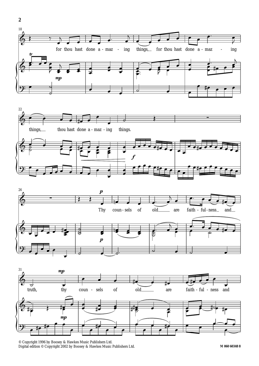 O Lord My God, I Will Exalt Thee Piano, Vocal scores gallery preview page 2