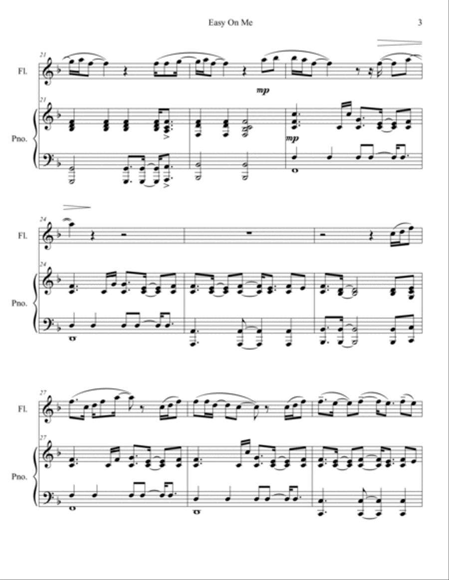 Easy On Me Flute Solo scores gallery preview page 4