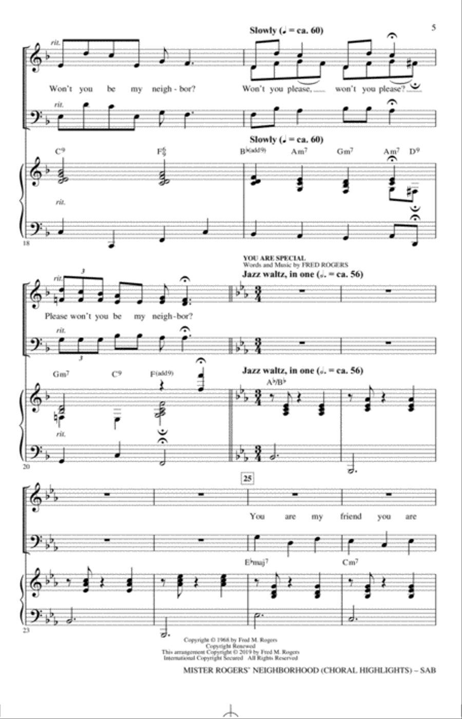 Mister Rogers' Neighborhood (Choral Highlights) (arr. Roger Emerson) 3-Part scores gallery preview page 4
