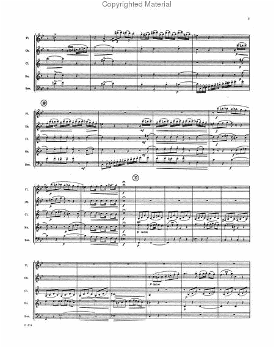 Quintet in Bb Major, Opus 56, No. 1 Flute Solo scores gallery preview page 3