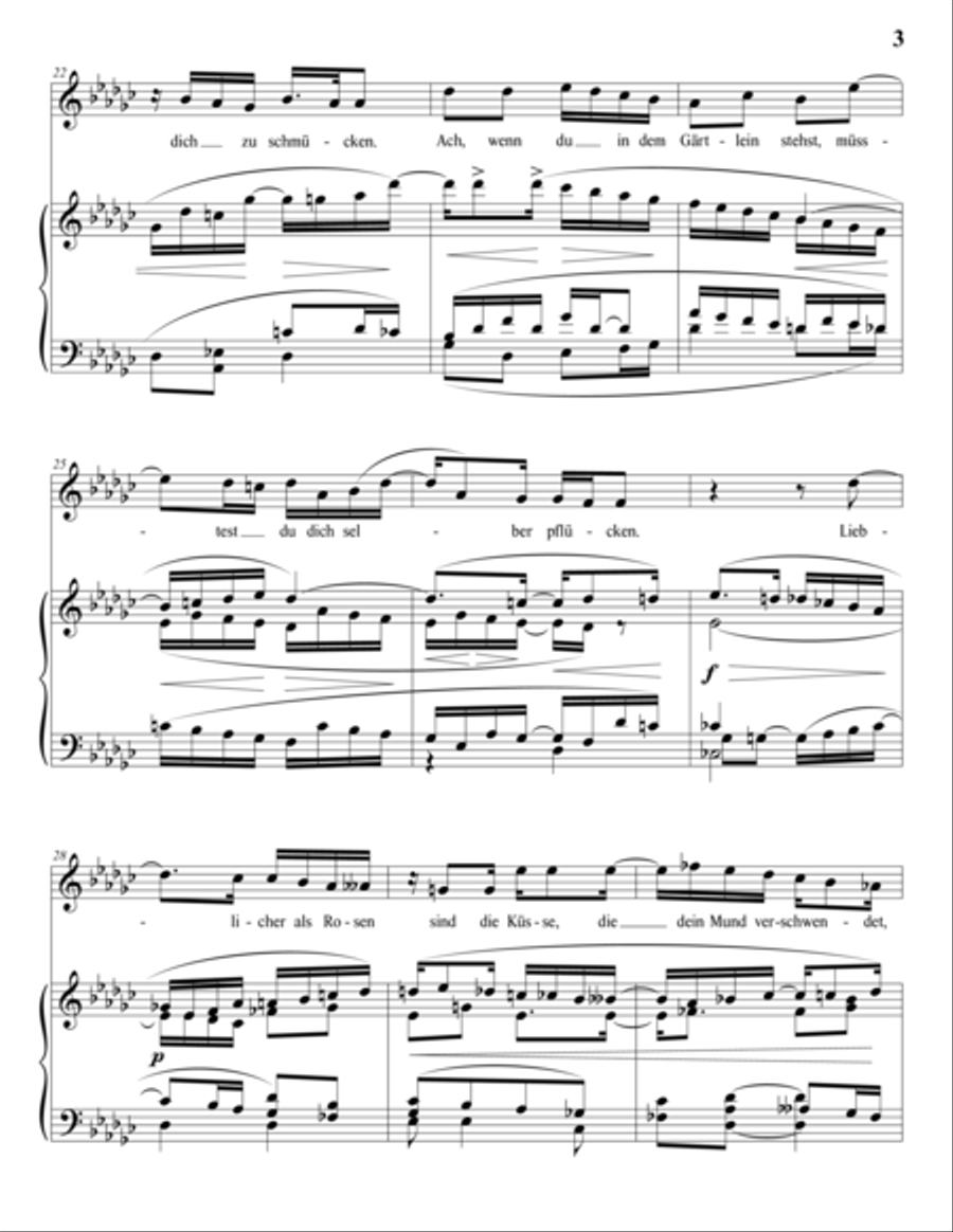 WOLF: Wenn du zu den Blumen gehst (transposed to G-flat major) Voice scores gallery preview page 4