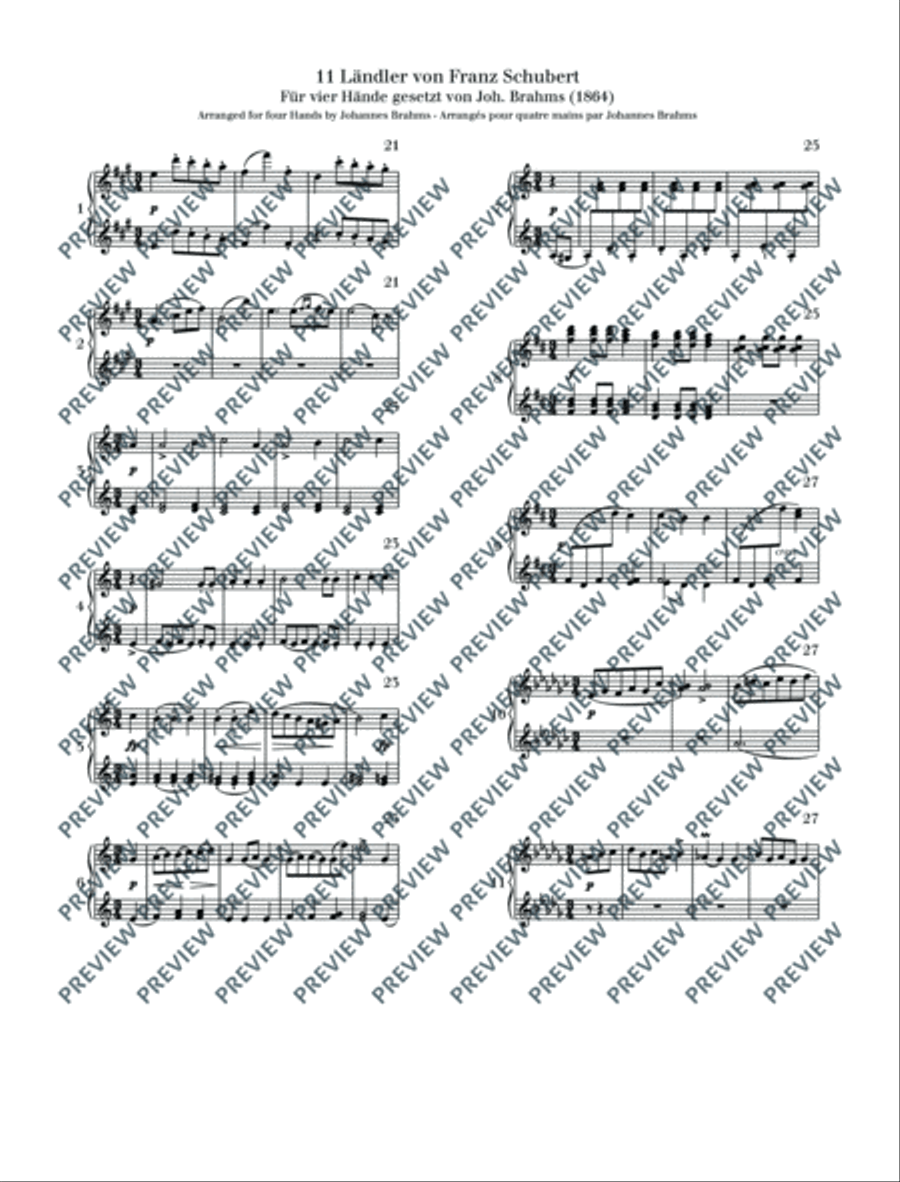 Ländler Piano Duet scores gallery preview page 5