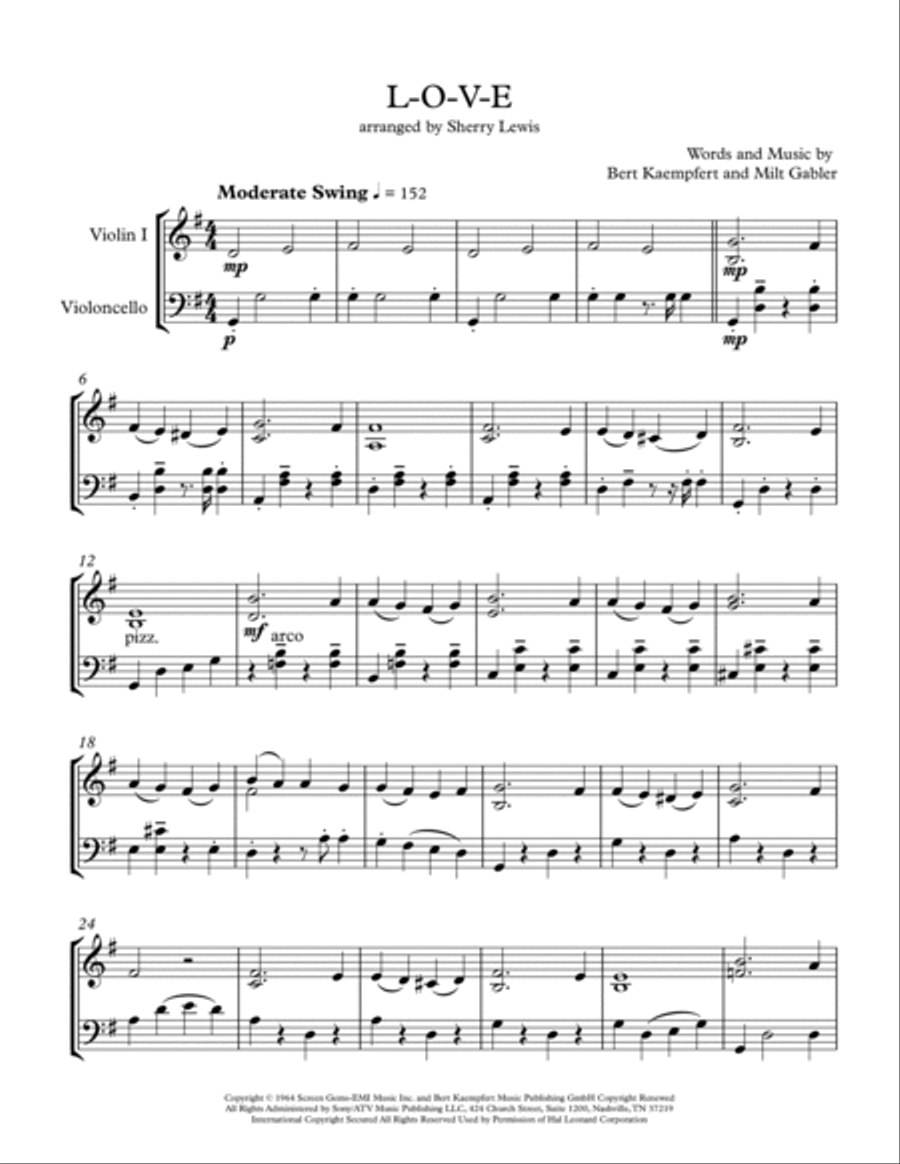 L-O-V-E String Duet scores gallery preview page 4