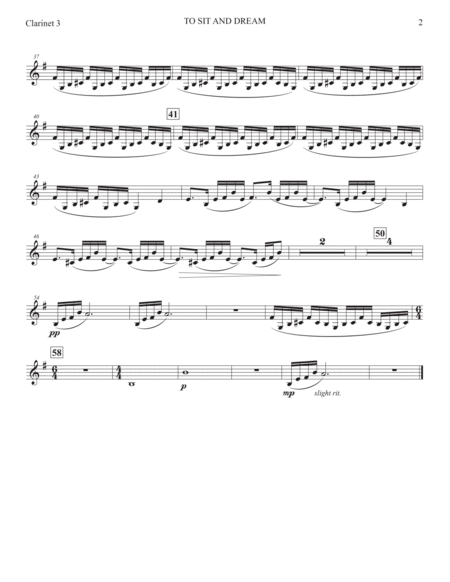 To Sit And Dream (Band Accompaniment) - Bb Clarinet 3