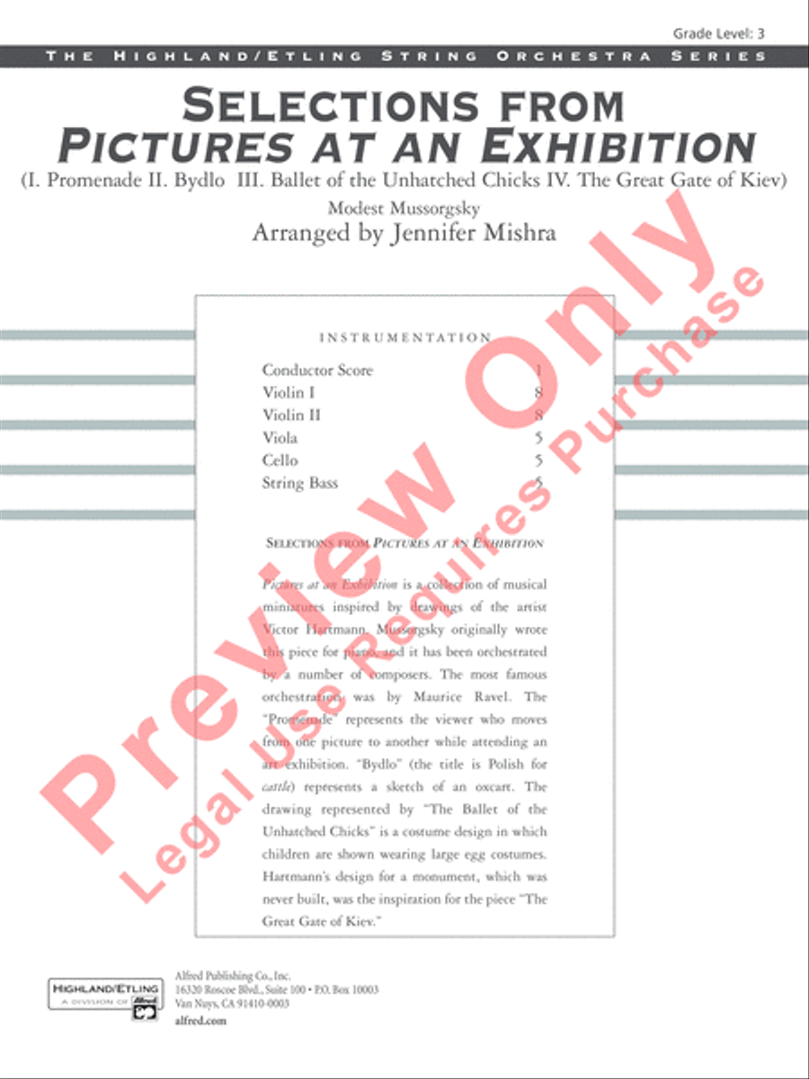 Pictures at an Exhibition, Selections from String Orchestra scores gallery preview page 2