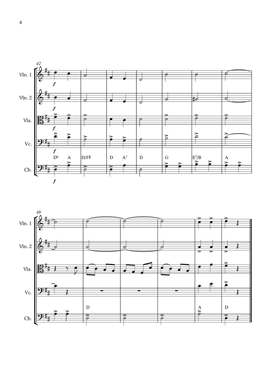 Joy To The World String quintet easy intermediate String Quintet scores gallery preview page 4