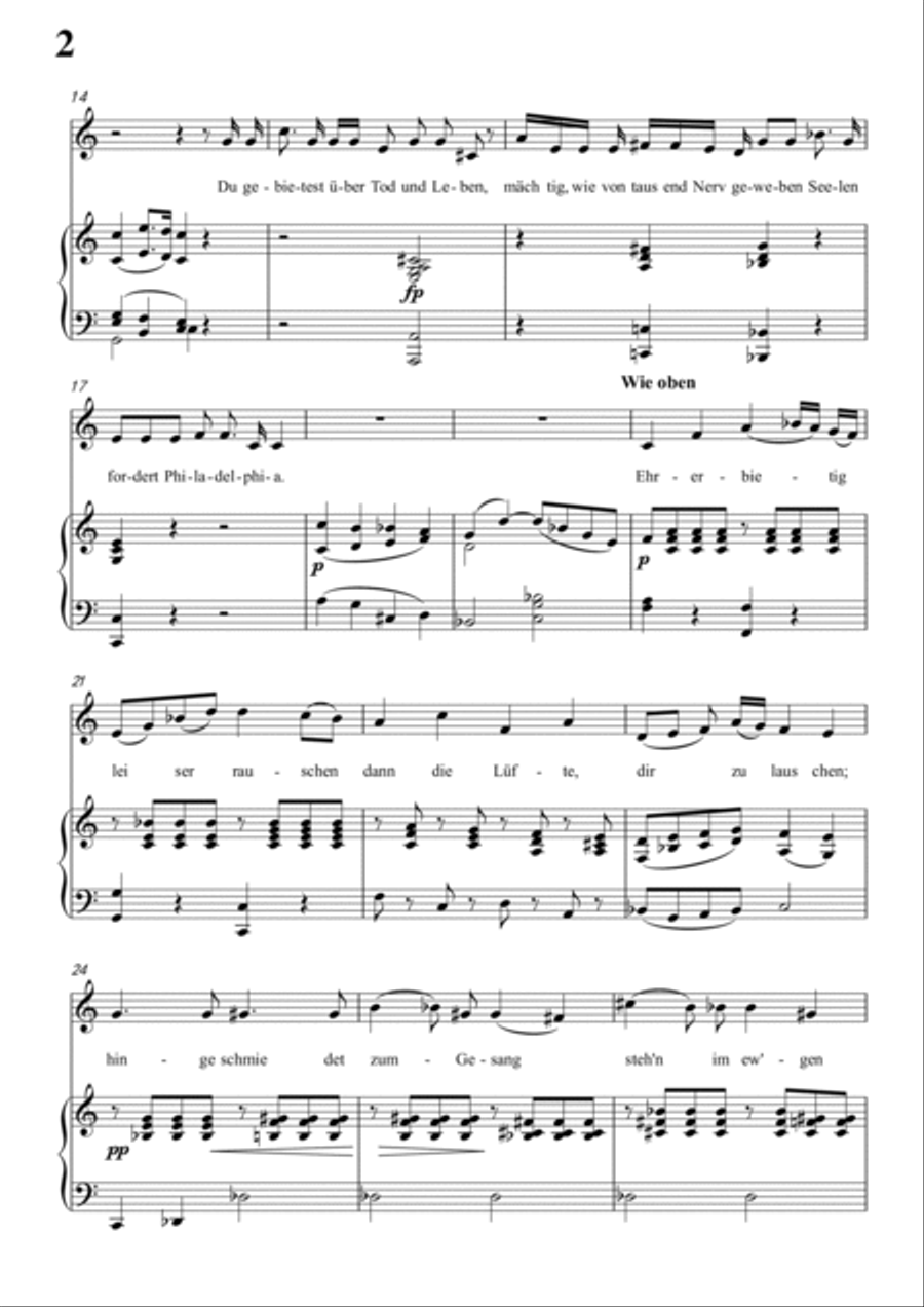 Schubert-Laura am Klavier(Laura at the Piano),D.388 in C for Vocal and Pno Voice scores gallery preview page 3