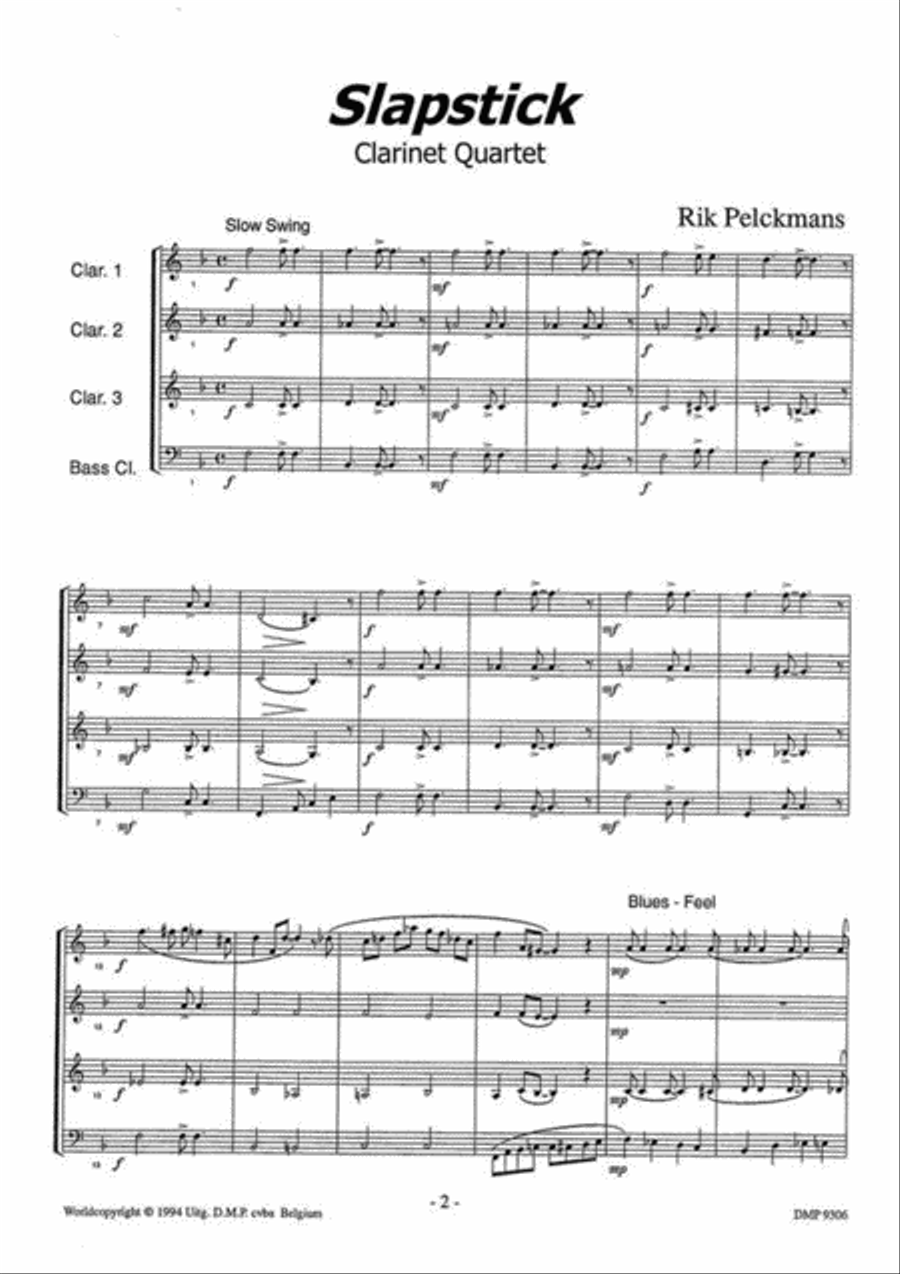 Slapstick Slapstick Clarinet Quartet scores gallery preview page 2