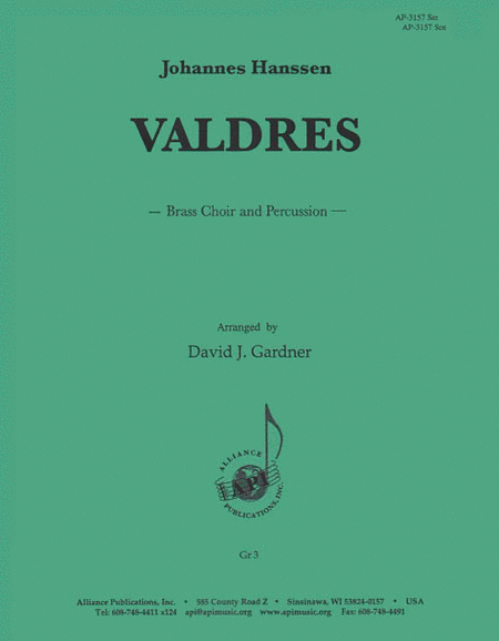 Valdres - Hanssen, Arr. For Br Choir