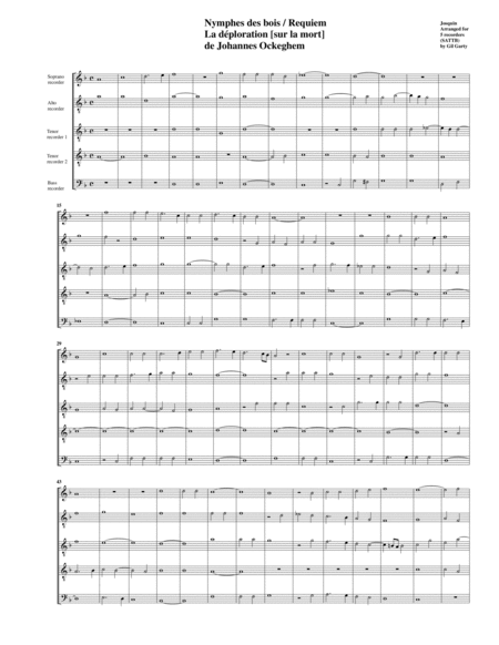 Nymphes des bois / Requiem (arrangement for 5 recorders (SATTB))