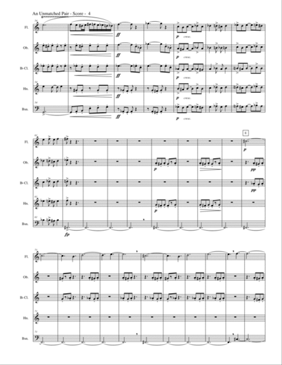 An Unmatched Pair An Unmatched Pair Woodwind Quintet scores gallery preview page 5