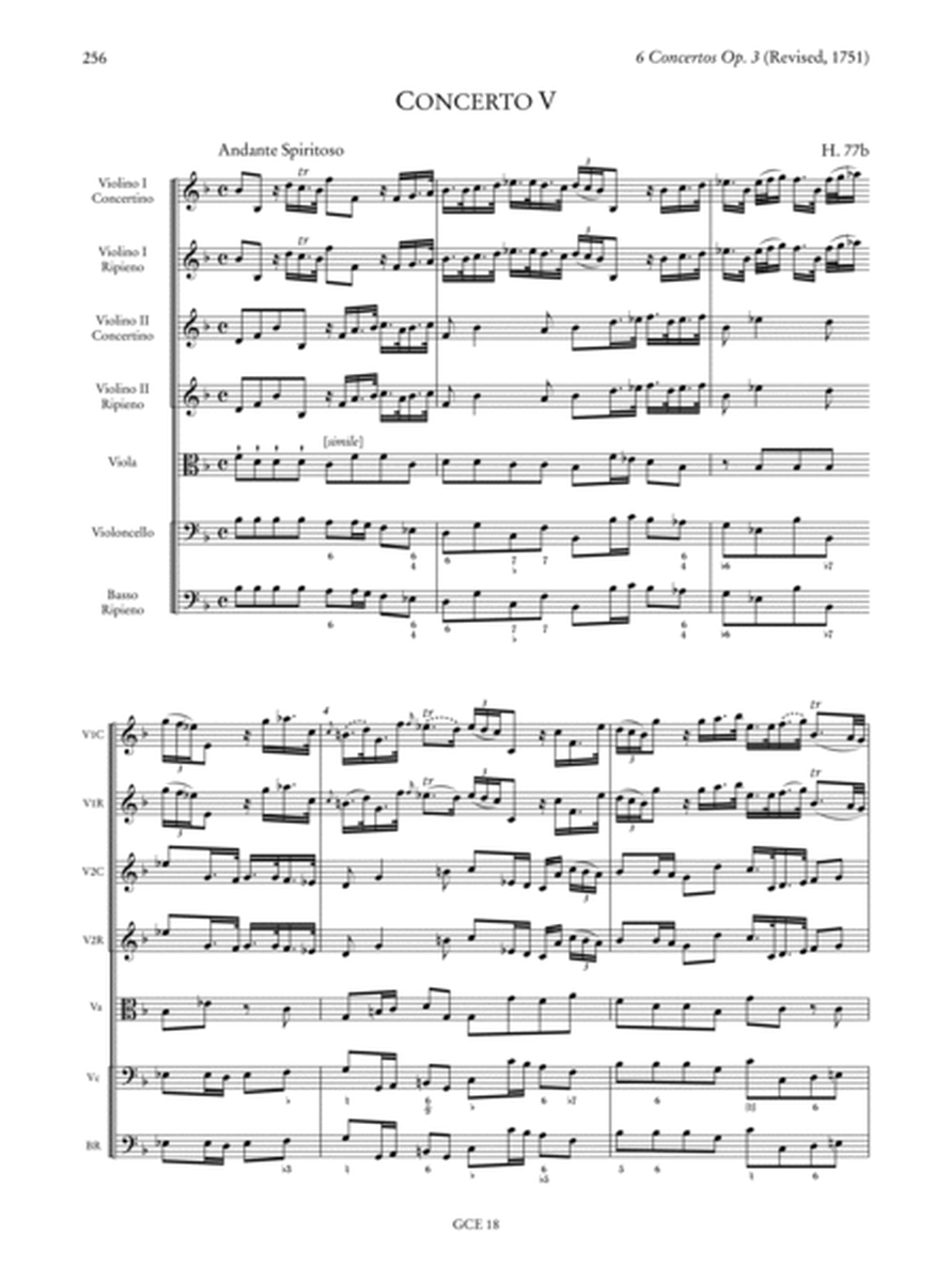 6 Concertos Op. 3 (1732-1733; Revised, 1751) (H. 73-78). Critical Edition