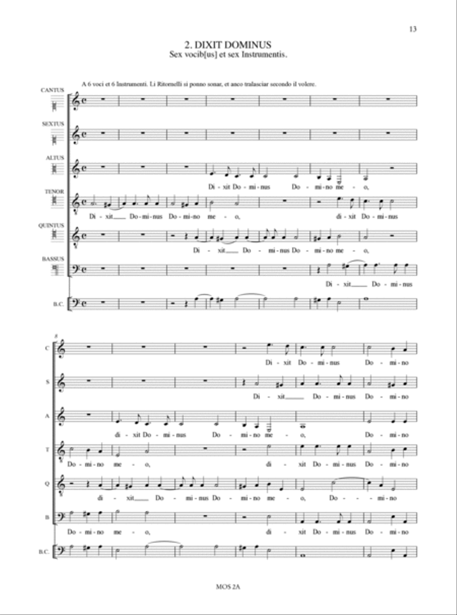 Vespro della Beata Vergine (Venezia 1610) Choir scores gallery preview page 3