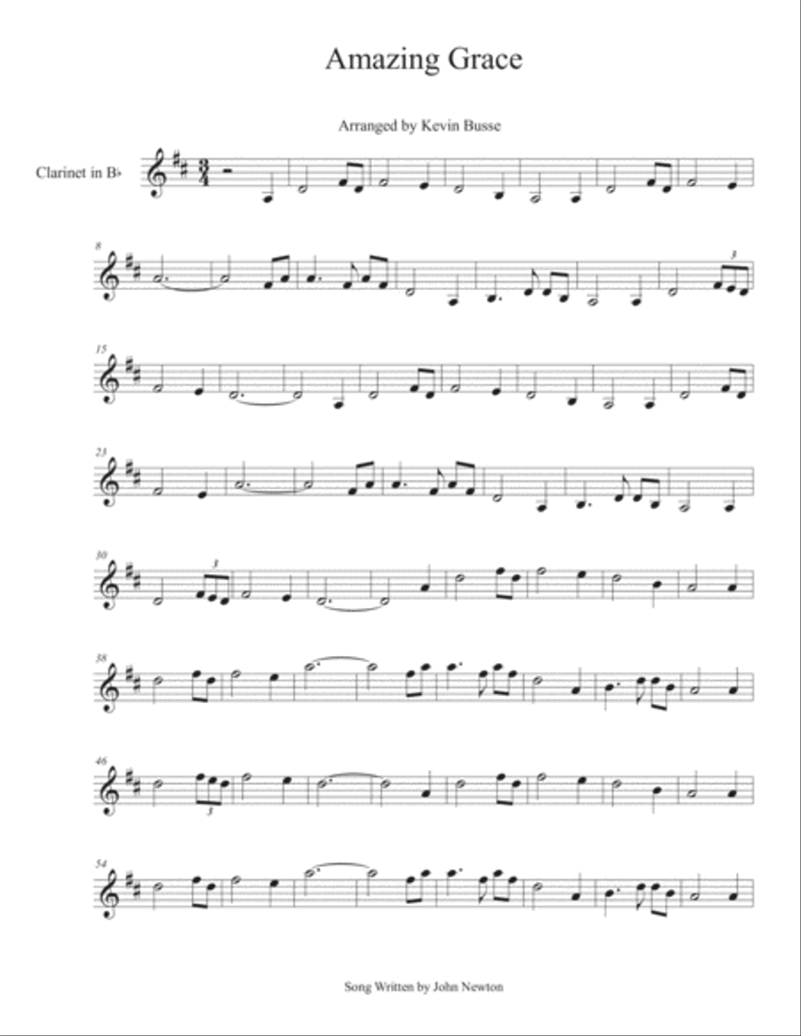 Amazing Grace - Clarinet Clarinet Solo scores gallery preview page 1
