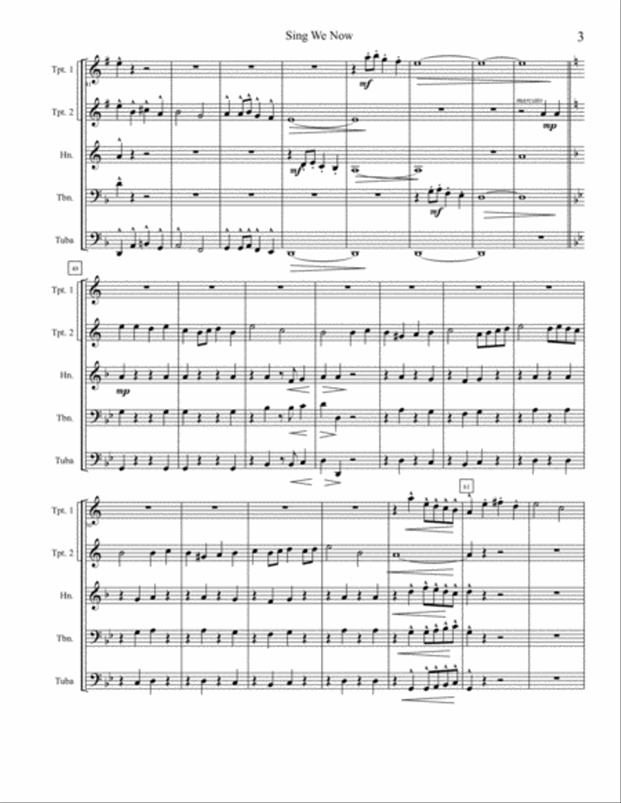Sing We Now of Christmas Sing We Now of Christmas Brass Ensemble scores gallery preview page 3