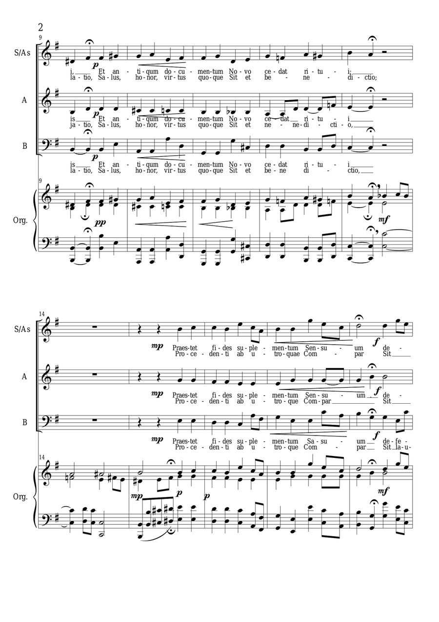 Tantum Ergo - Sacred Eucharistic hymn - Assembly-SAB and organ 3-Part scores gallery preview page 2