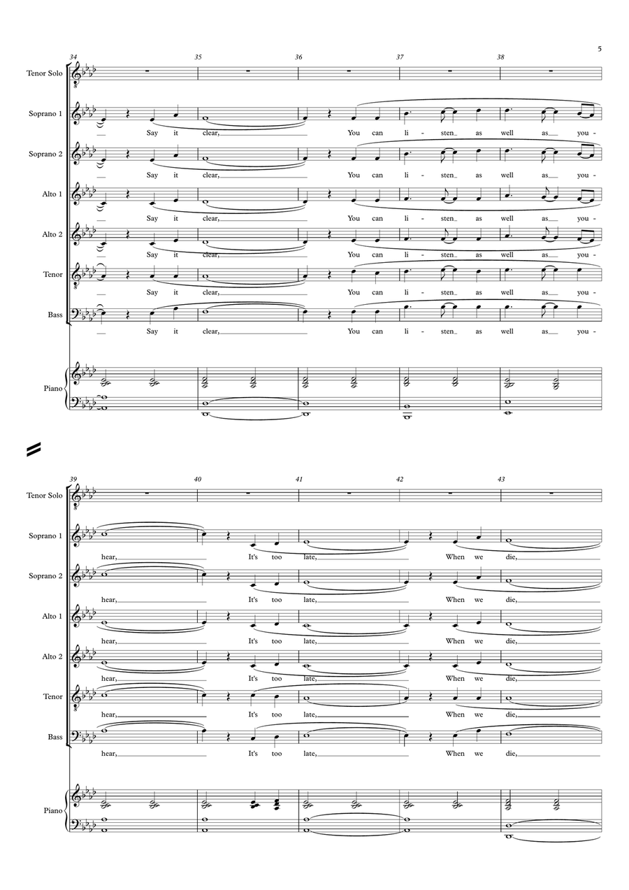 The Living Years Divisi scores gallery preview page 5