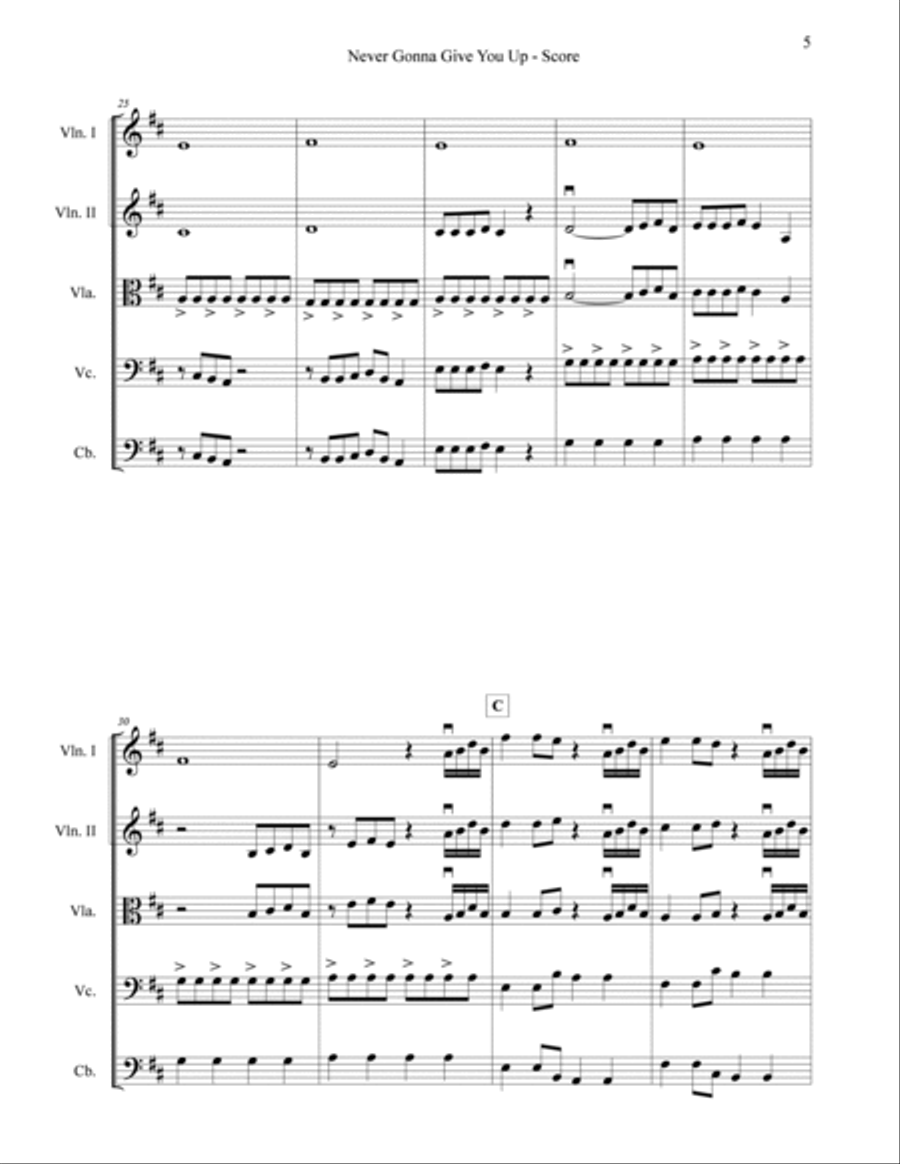 Never Gonna Give You Up String Orchestra scores gallery preview page 5