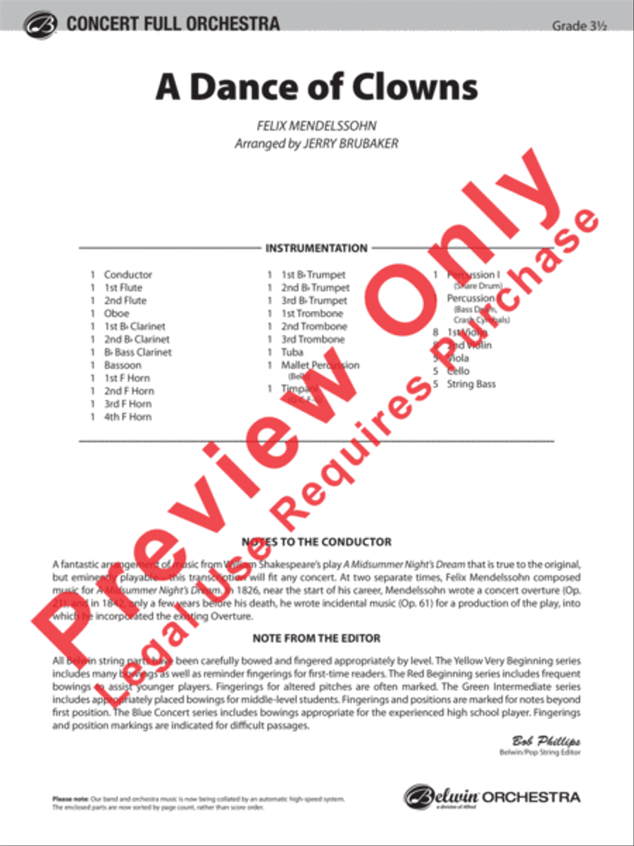 A Dance of Clowns A Dance of Clowns Full Orchestra scores gallery preview page 2