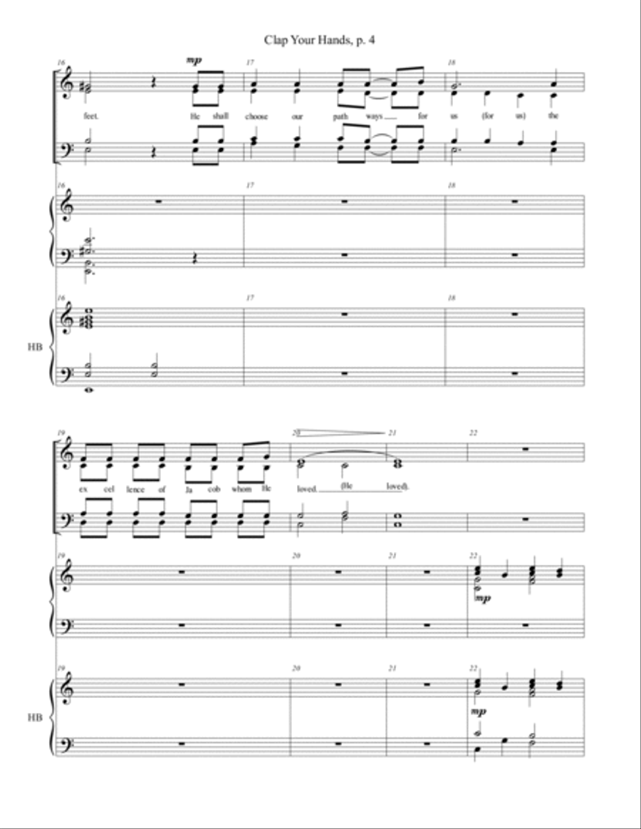 Clap Your Hands 4-Part scores gallery preview page 4
