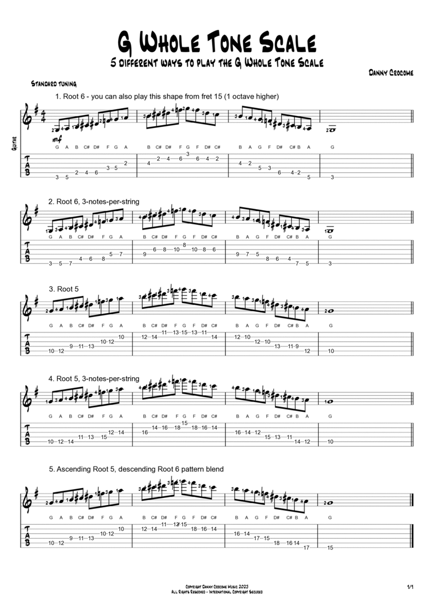 G Whole Tone Scale (5 Ways to Play) image number null