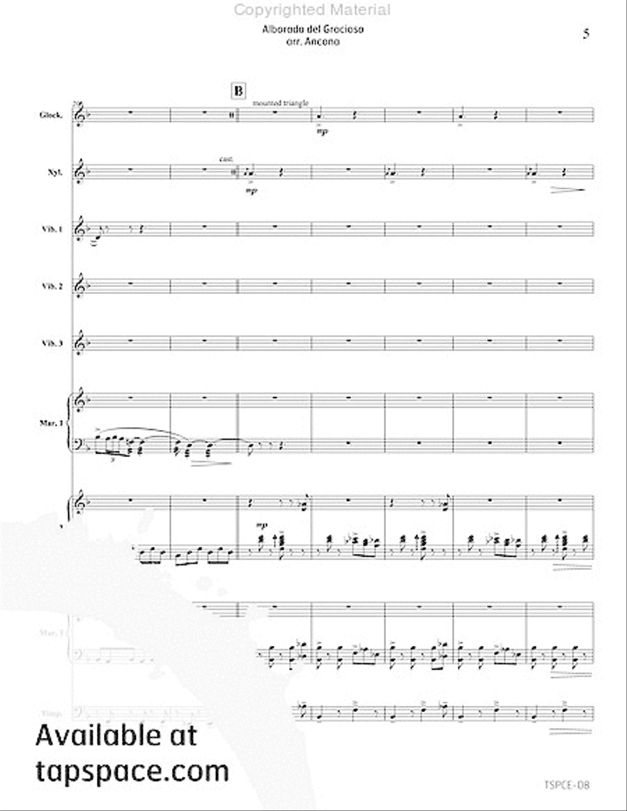 Alborada del Gracioso Percussion Ensemble scores gallery preview page 8