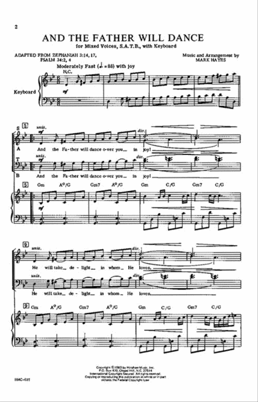 And the Father Will Dance 4-Part scores gallery preview page 2