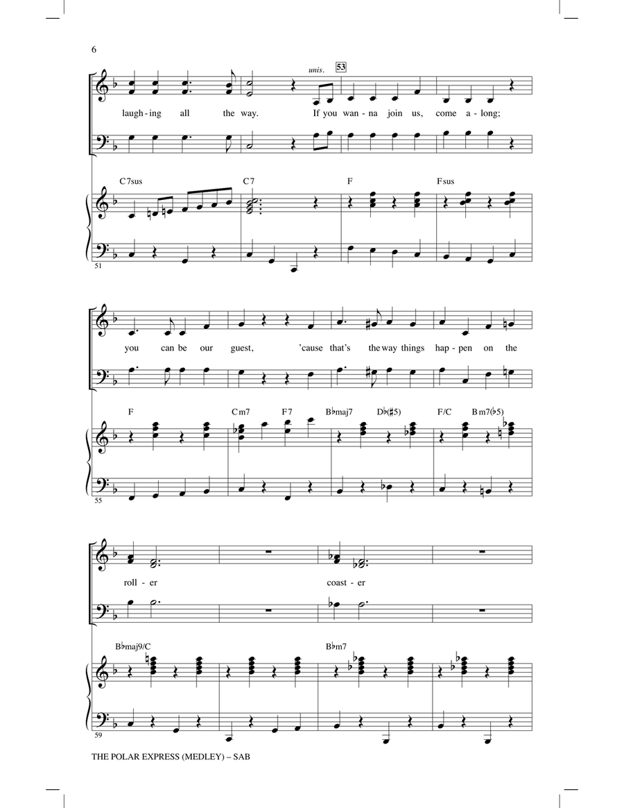 The Polar Express (Holiday Medley) (arr. Audrey Snyder) 3-Part scores gallery preview page 5