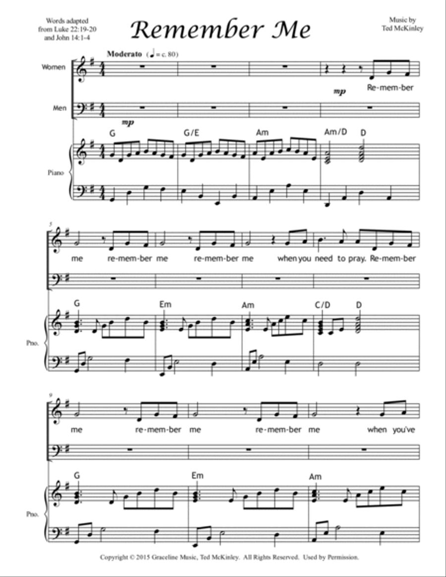 Jesus Remember Me 2 Part 3-Part scores gallery preview page 2