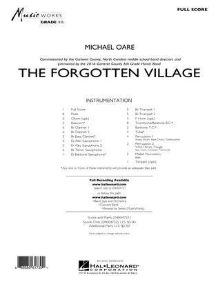 Book cover for The Forgotten Village - Conductor Score (Full Score)