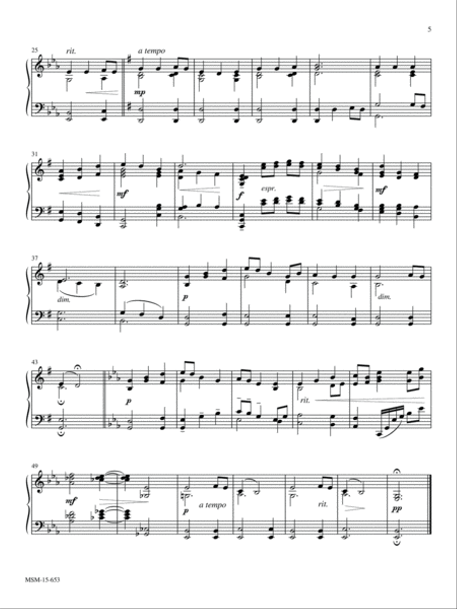 Come, Thou Fount of Every Blessing Piano Solo scores gallery preview page 5