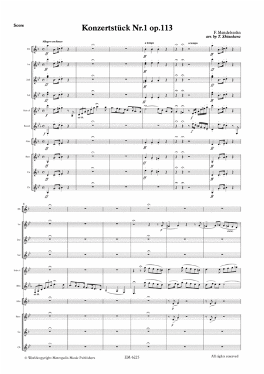 Konzertstück nr. 1 for Clarinet, Basset Horn and Clarinet Choir