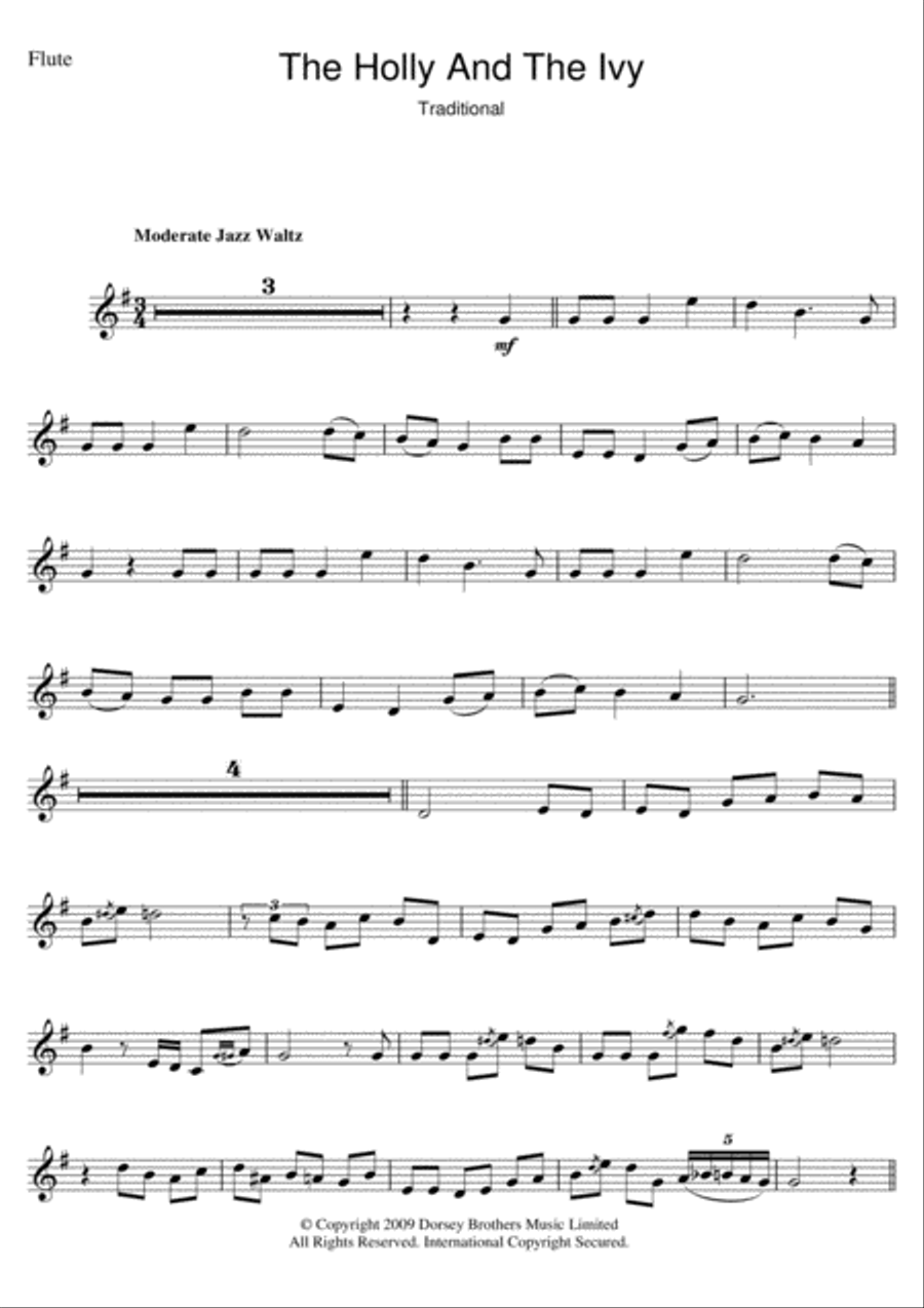 The Holly And The Ivy The Holly And The Ivy Flute Solo scores gallery preview page 1