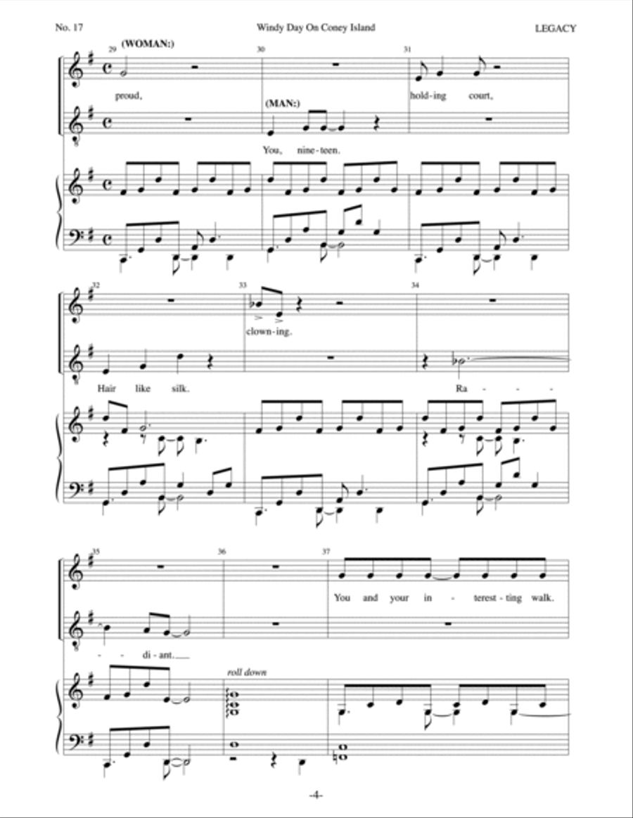 Windy Day On Coney Island Piano, Vocal scores gallery preview page 4