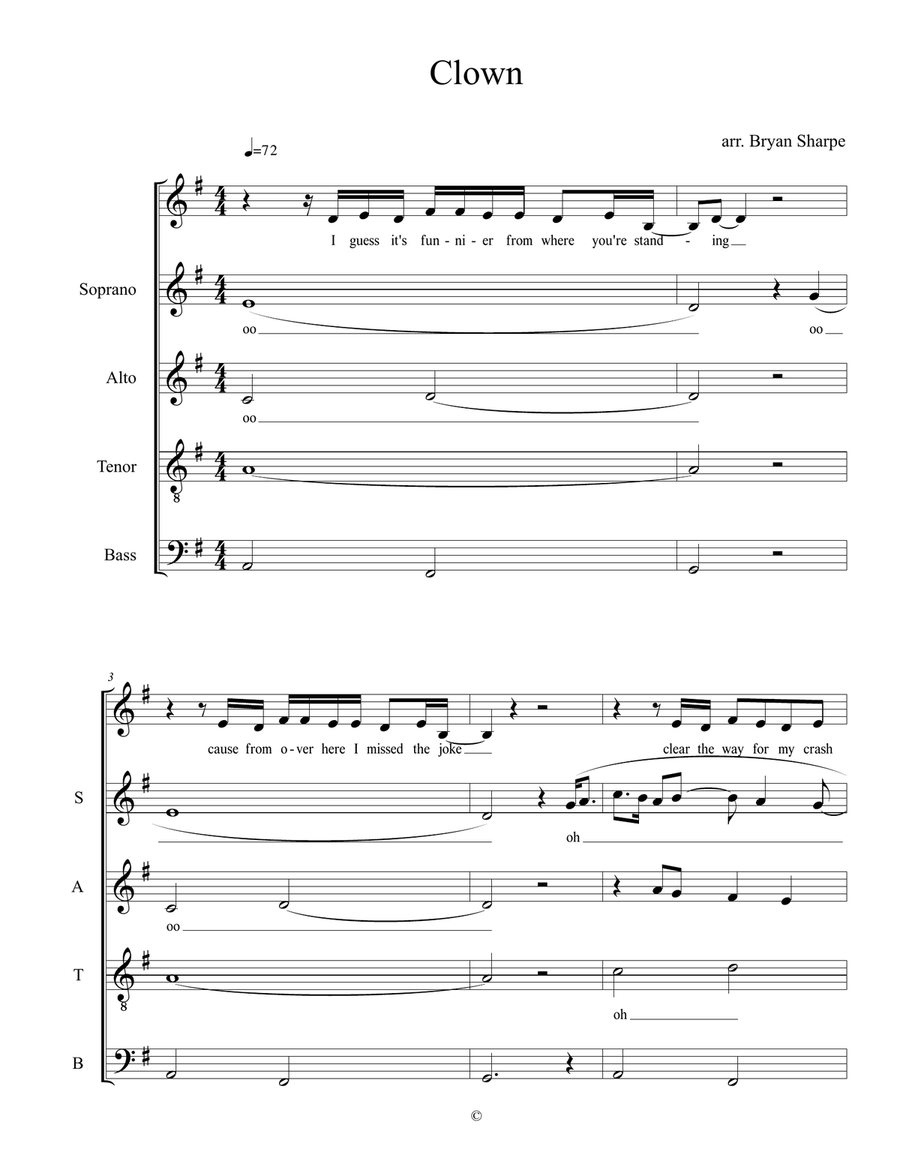 Clown 4-Part scores gallery preview page 1