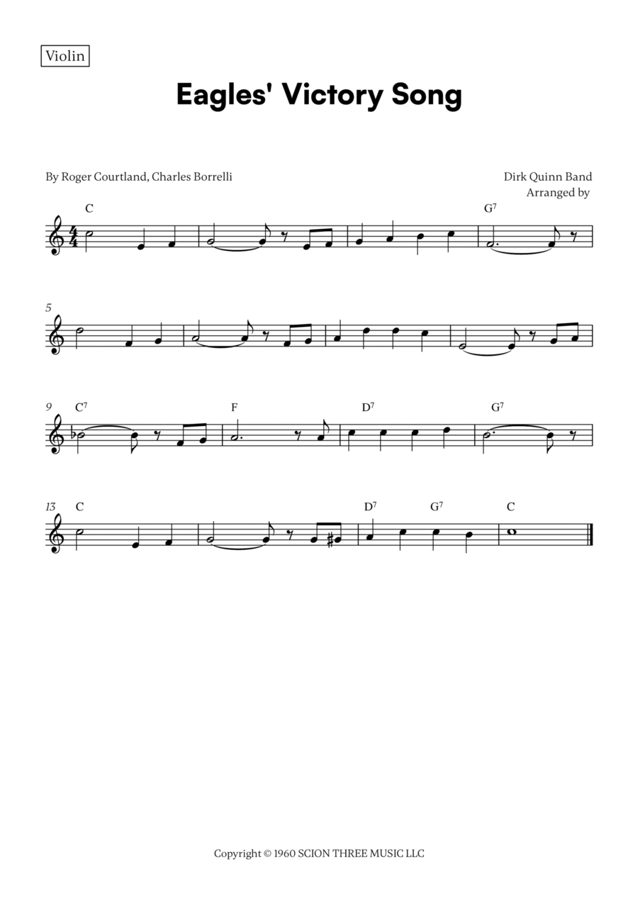 Eagles' Victory Song Violin Solo scores gallery preview page 1