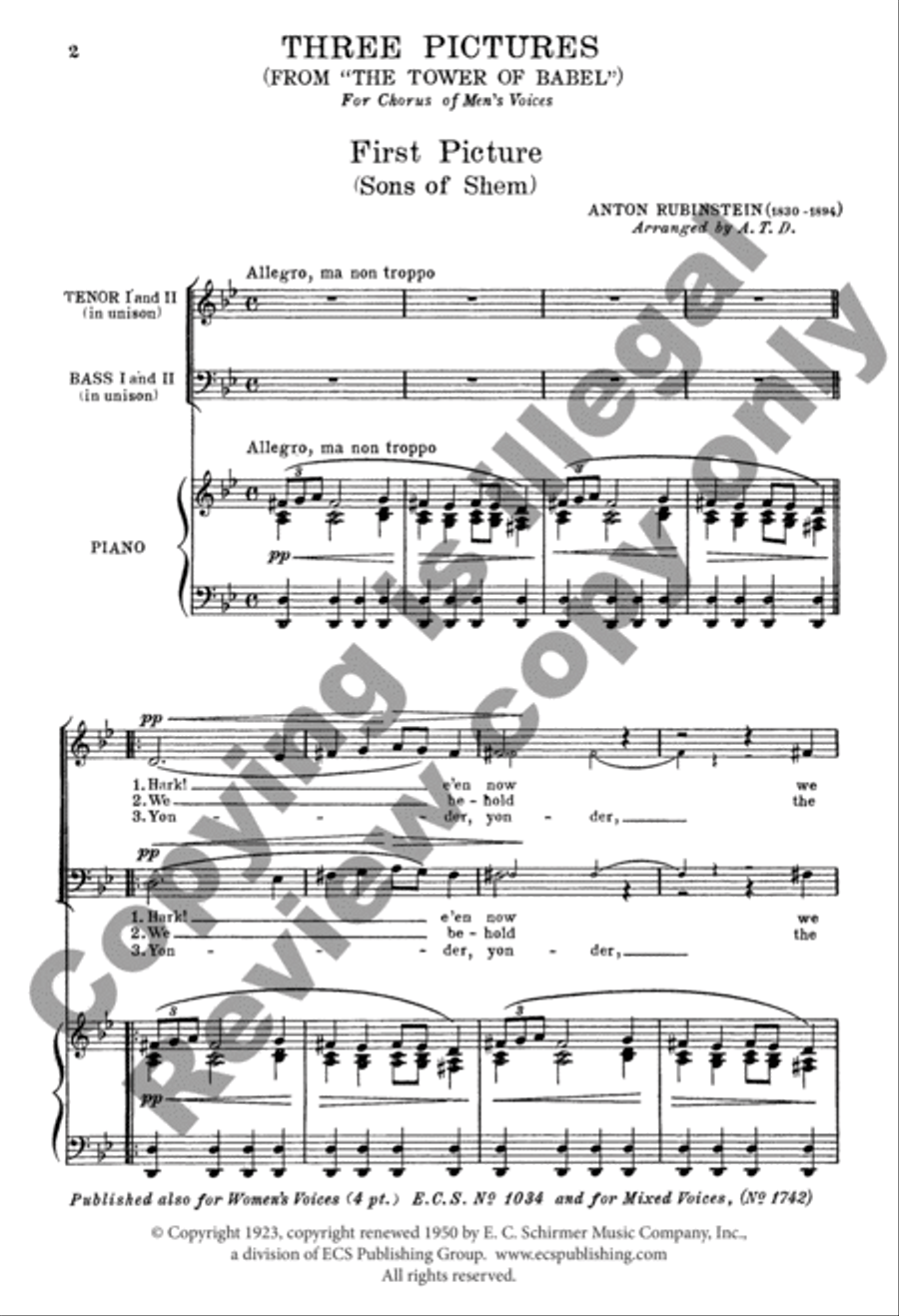 Three Pictures from The Tower of Babel TTBB scores gallery preview page 3