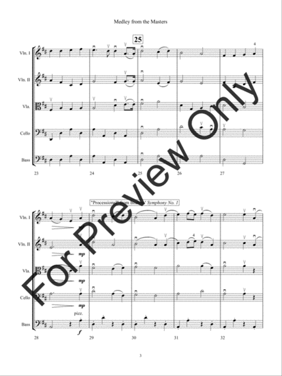 Medley from the Masters (Score) String Orchestra scores gallery preview page 6