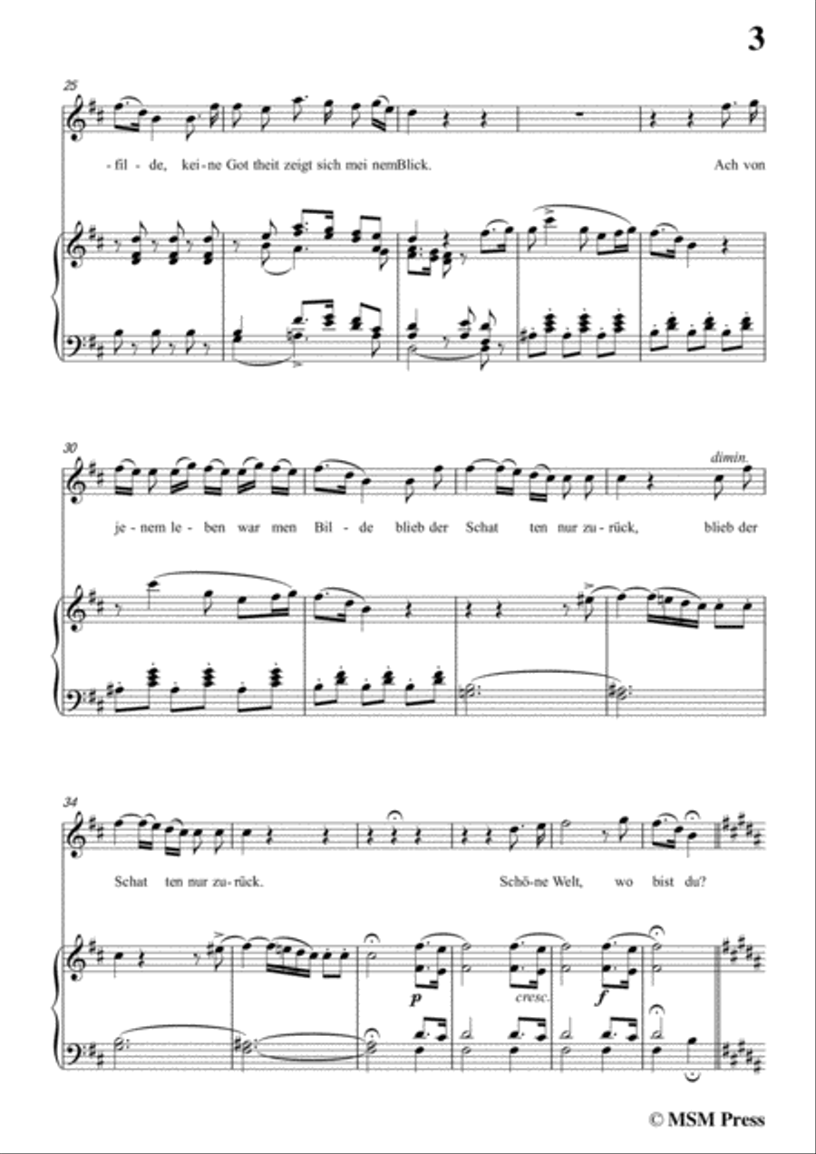 Schubert-Die Götter Griechenlands(The Gods of Greece), D.677,in b minor,for Voice&Piano Voice scores gallery preview page 5