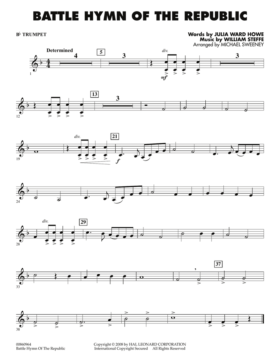 Battle Hymn of the Republic - Bb Trumpet Concert Band scores gallery preview page 1