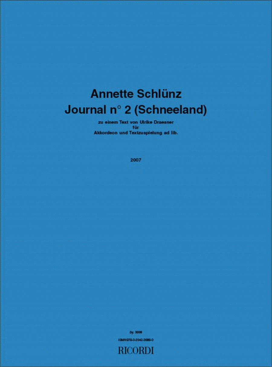 Journal n° 2 (Schneeland) Accordion scores gallery preview page 1