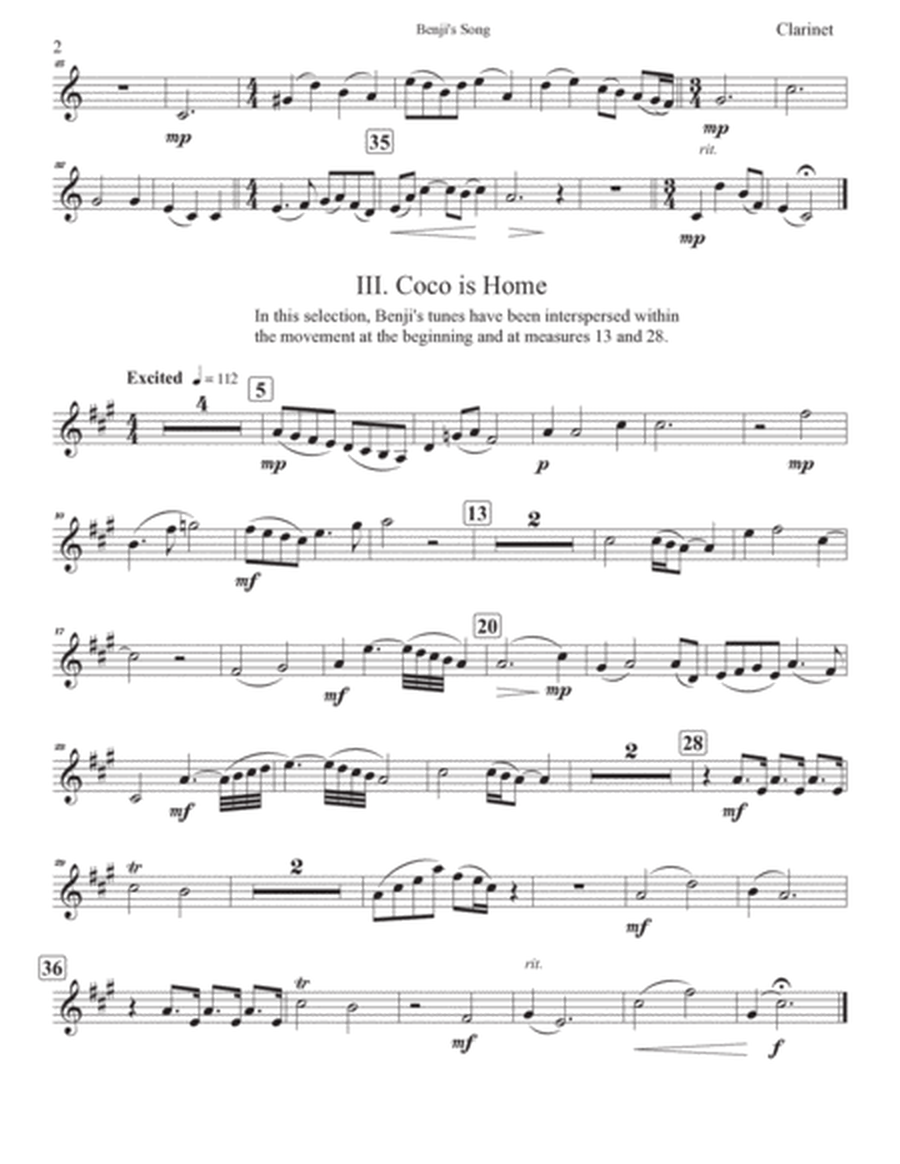Benji's Song for WW Trio; Flute, Clarinet and Bass Clarinet image number null