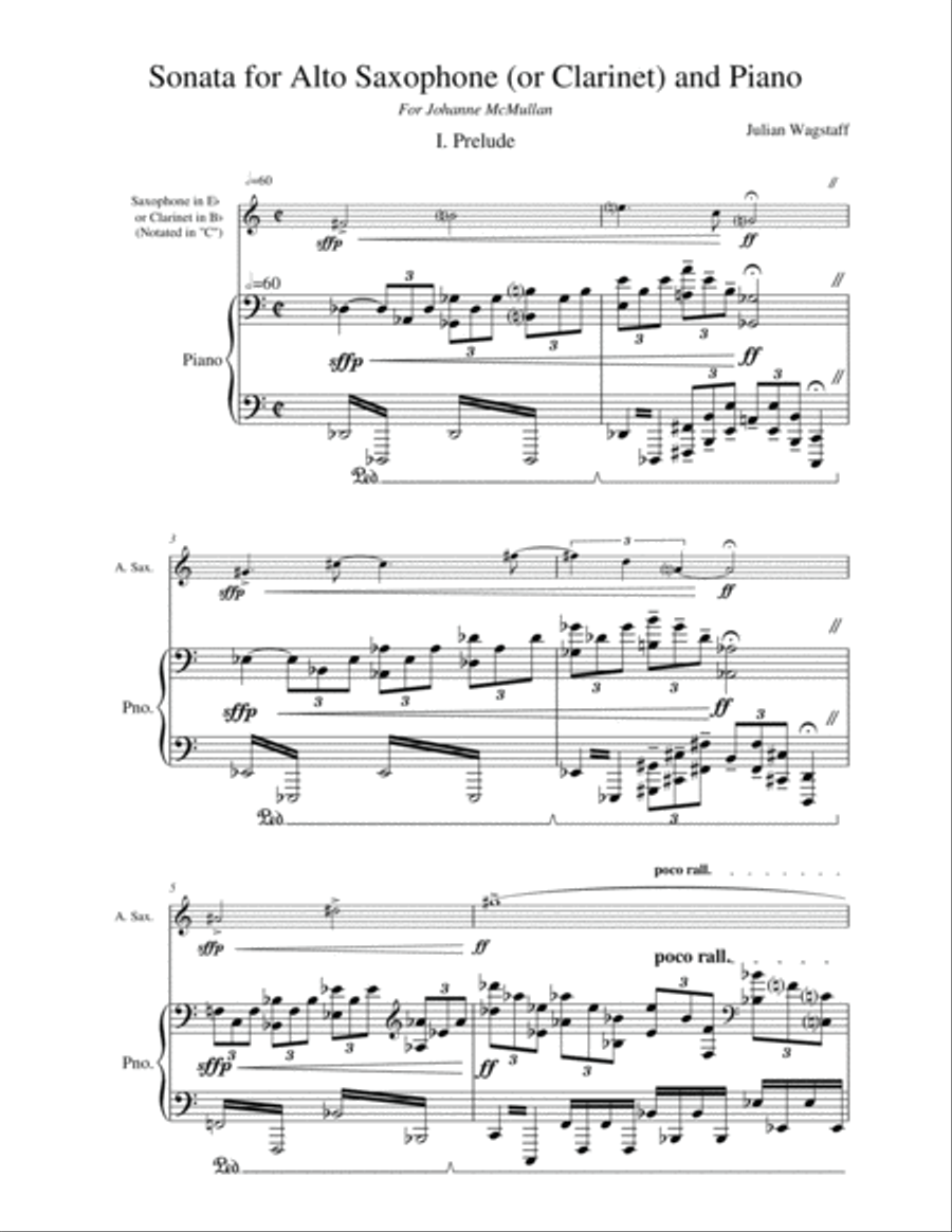Sonata for Alto Saxophone (or Clarinet) and Piano Woodwind Duet scores gallery preview page 3