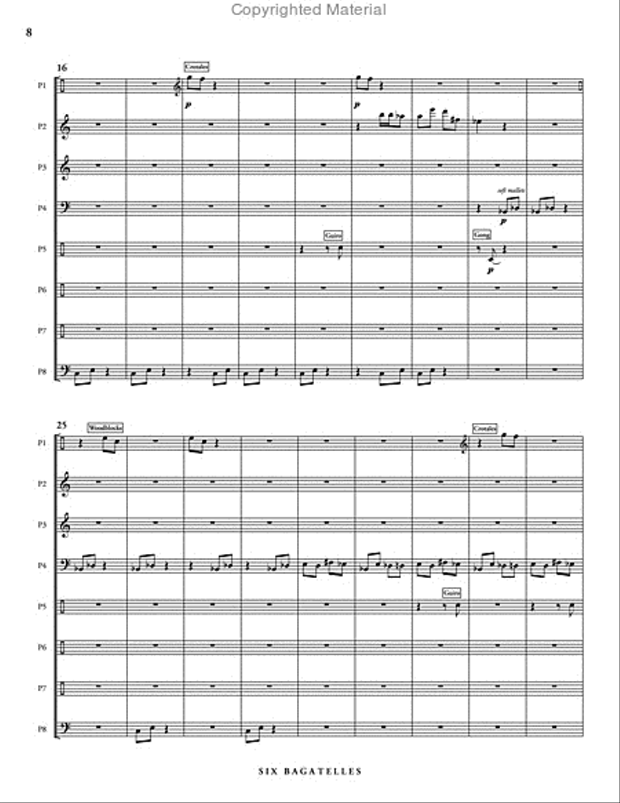 Six Bagatelles (score & parts) Percussion Ensemble scores gallery preview page 5