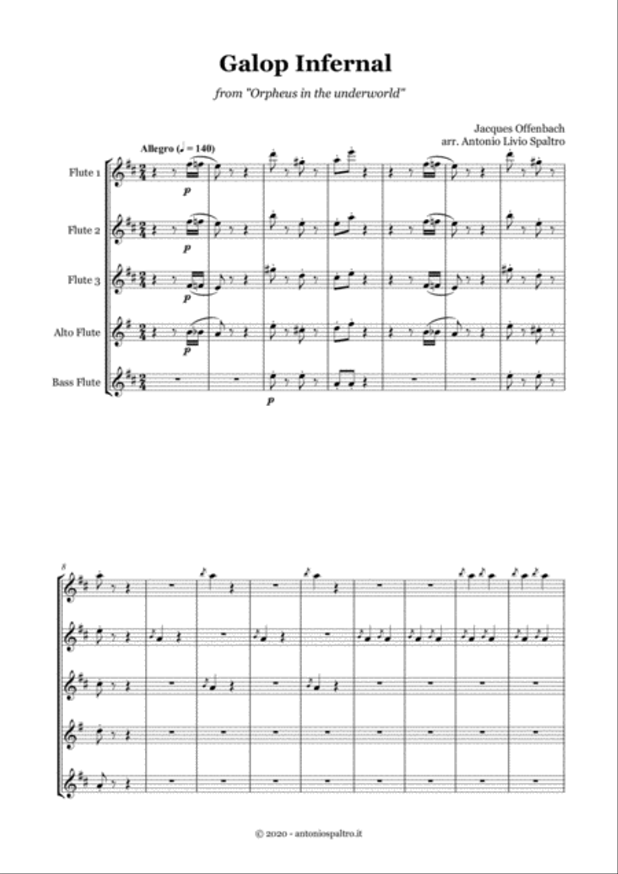 Galop Infernal (Can Can) for Flute Choir image number null