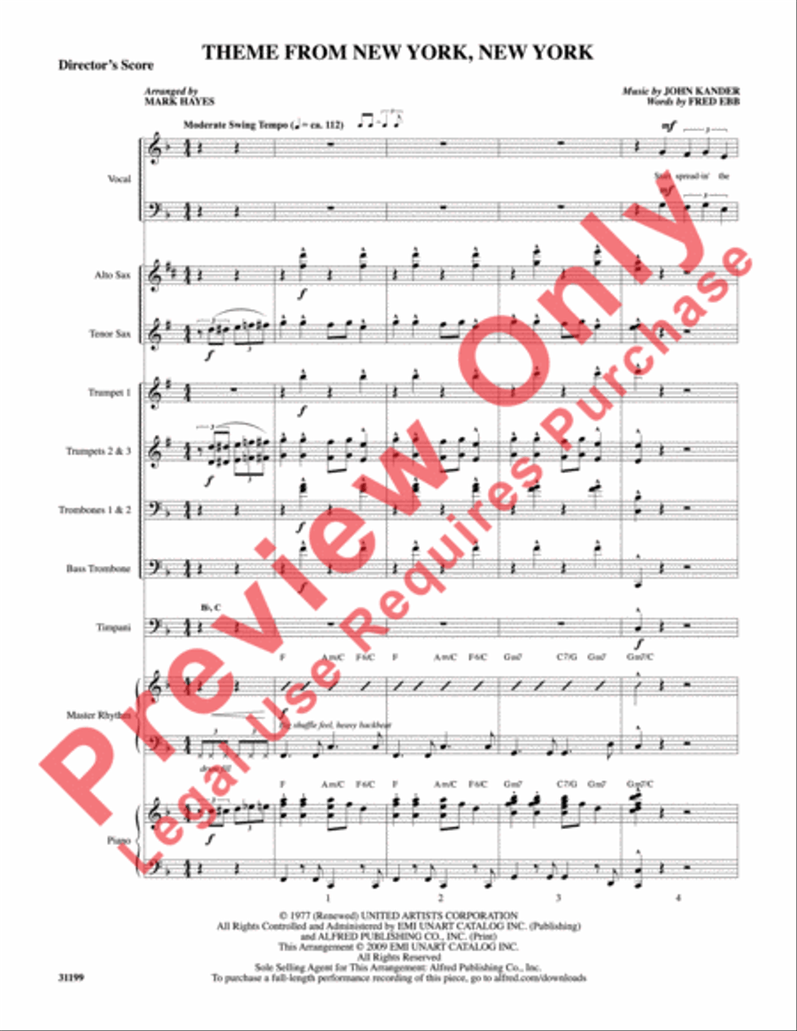 Theme from New York, New York Choir scores gallery preview page 2