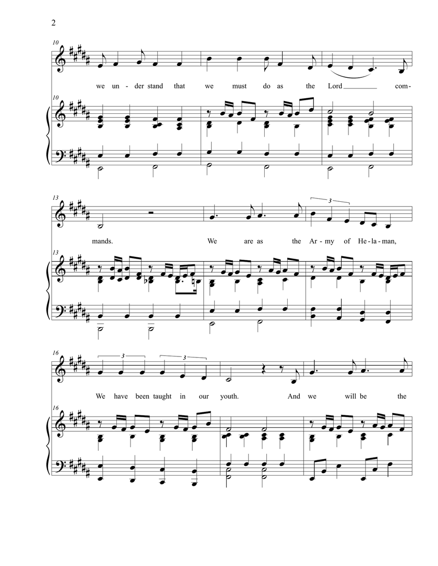 The Army of Helaman Piano, Vocal scores gallery preview page 2