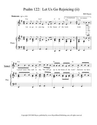 Psalm 122: Let Us Go Rejoicing (ii) - piano/vocal